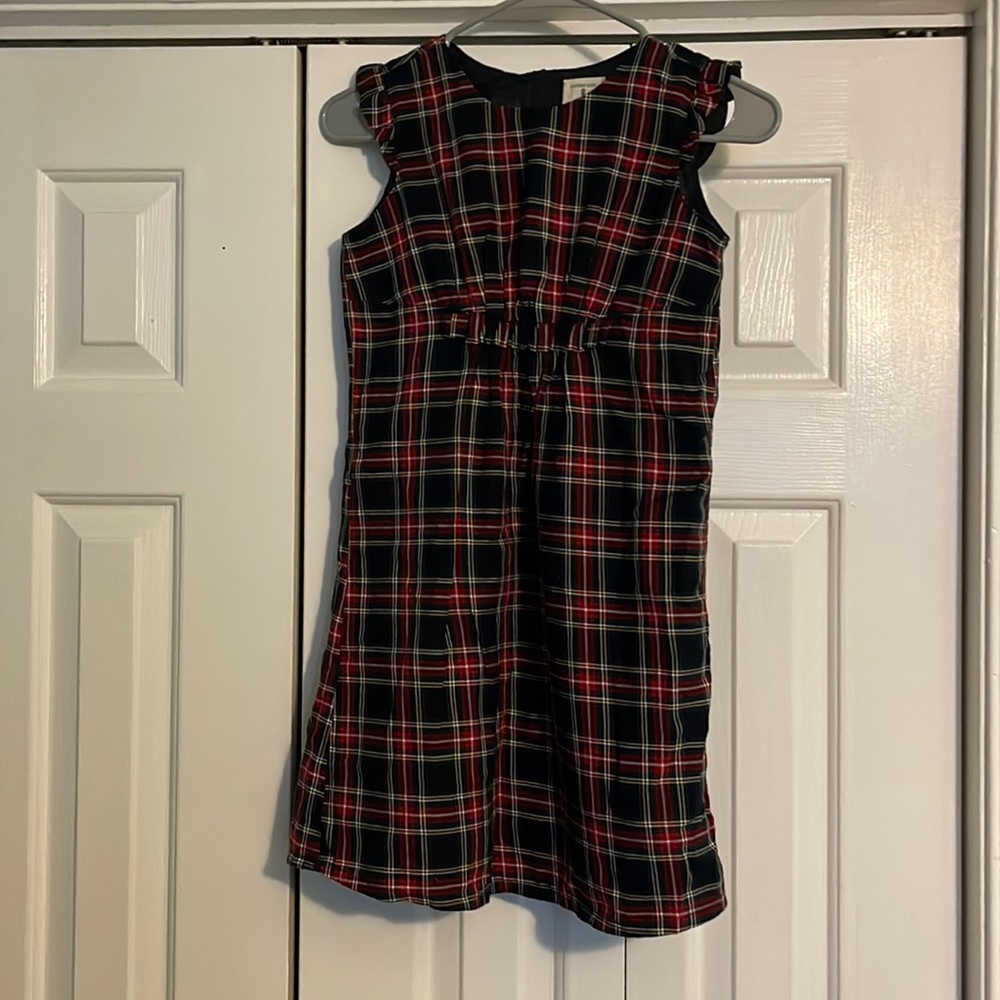 Lands End Girls Dress in plaid, size 8.